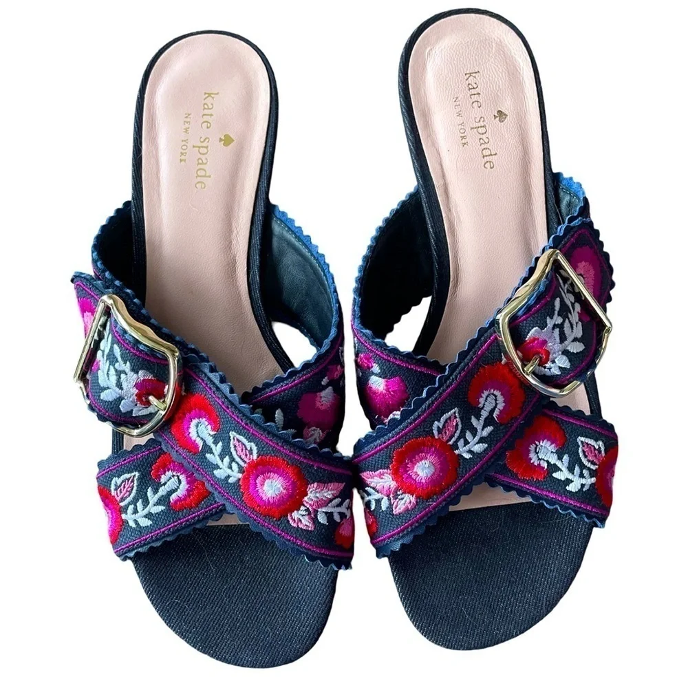 Kate Spade New York Faris Indigo Slides Size 8.5
